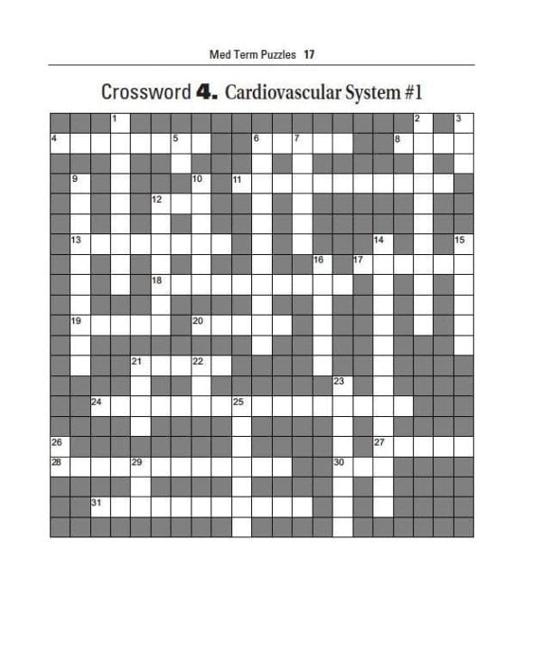 Medical Terminology Crossword Puzzles and Medical Terminology Word