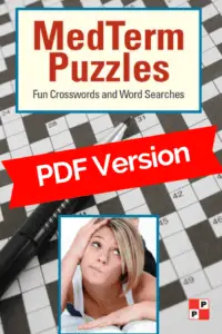 Medical Terminology Crossword and Word Search PDF version cover photo