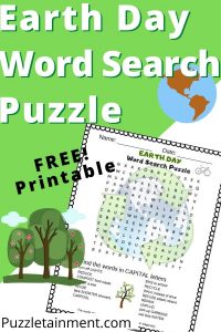Earth day word search puzzle