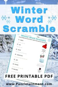 Winter Word Scramble for Kids