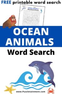 Ocean animals word search puzzle