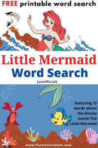 Little Mermaid word search printable