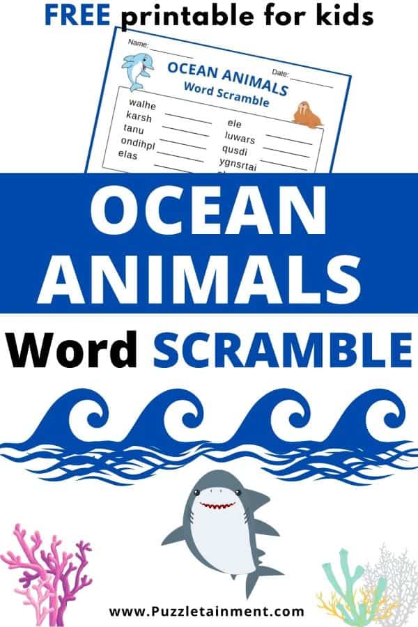 Ocean Animals word scramble